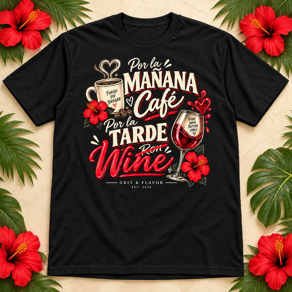 Por la Mañana Café, Por la Tarde Wine T Shirt