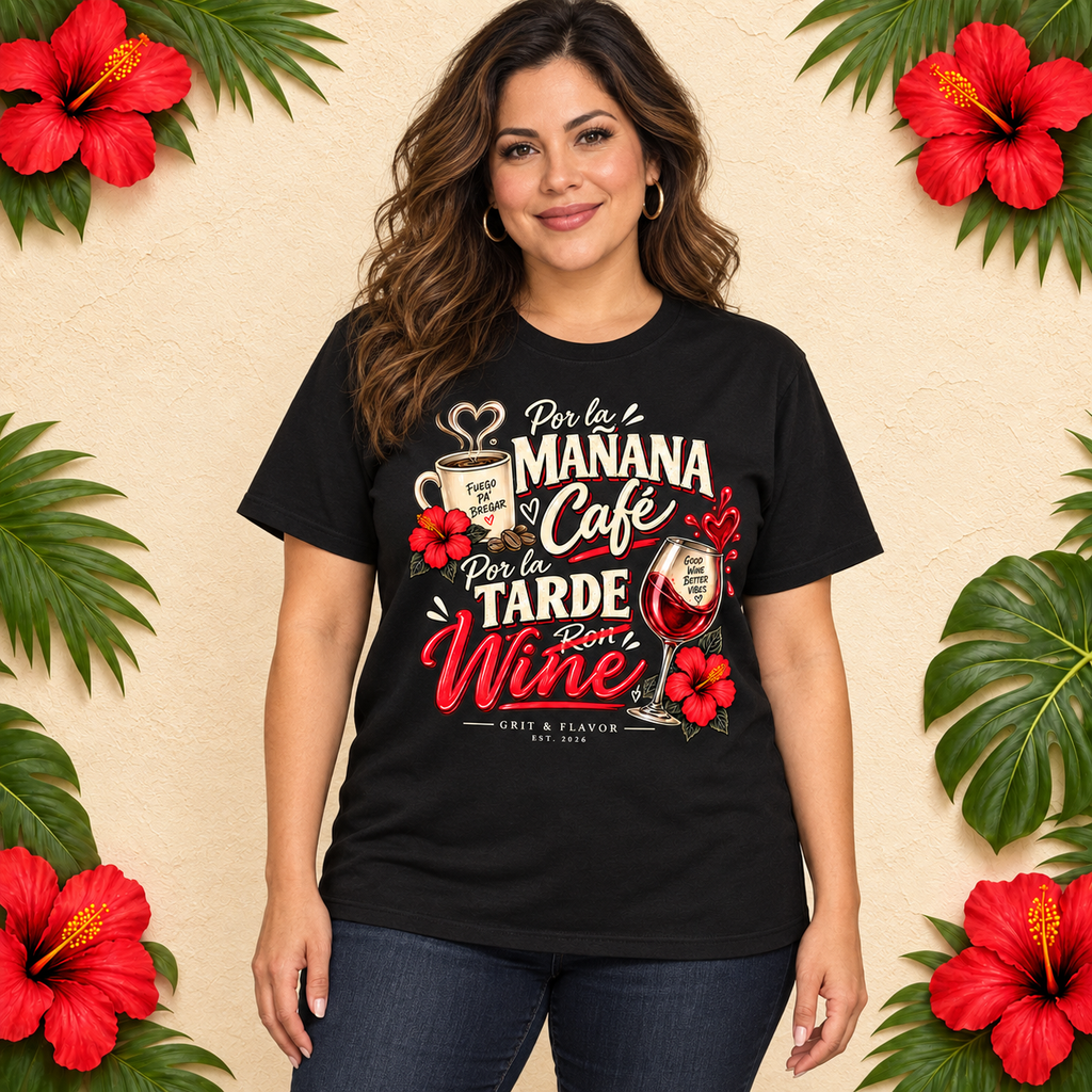 Por la Mañana Café, Por la Tarde Wine T Shirt