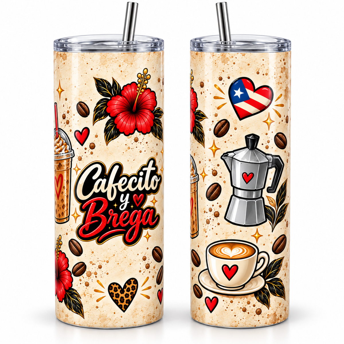 Cafecito y Brega Puerto Rican Coffee Tumbler | 20 oz