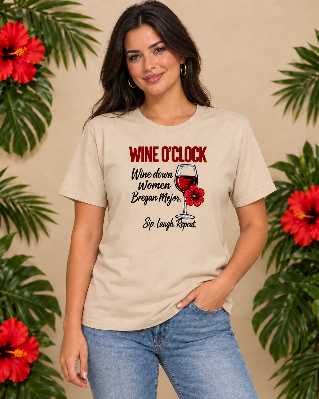 Wine O’Clock — Sip. Laugh. Repeat. T-Shirt