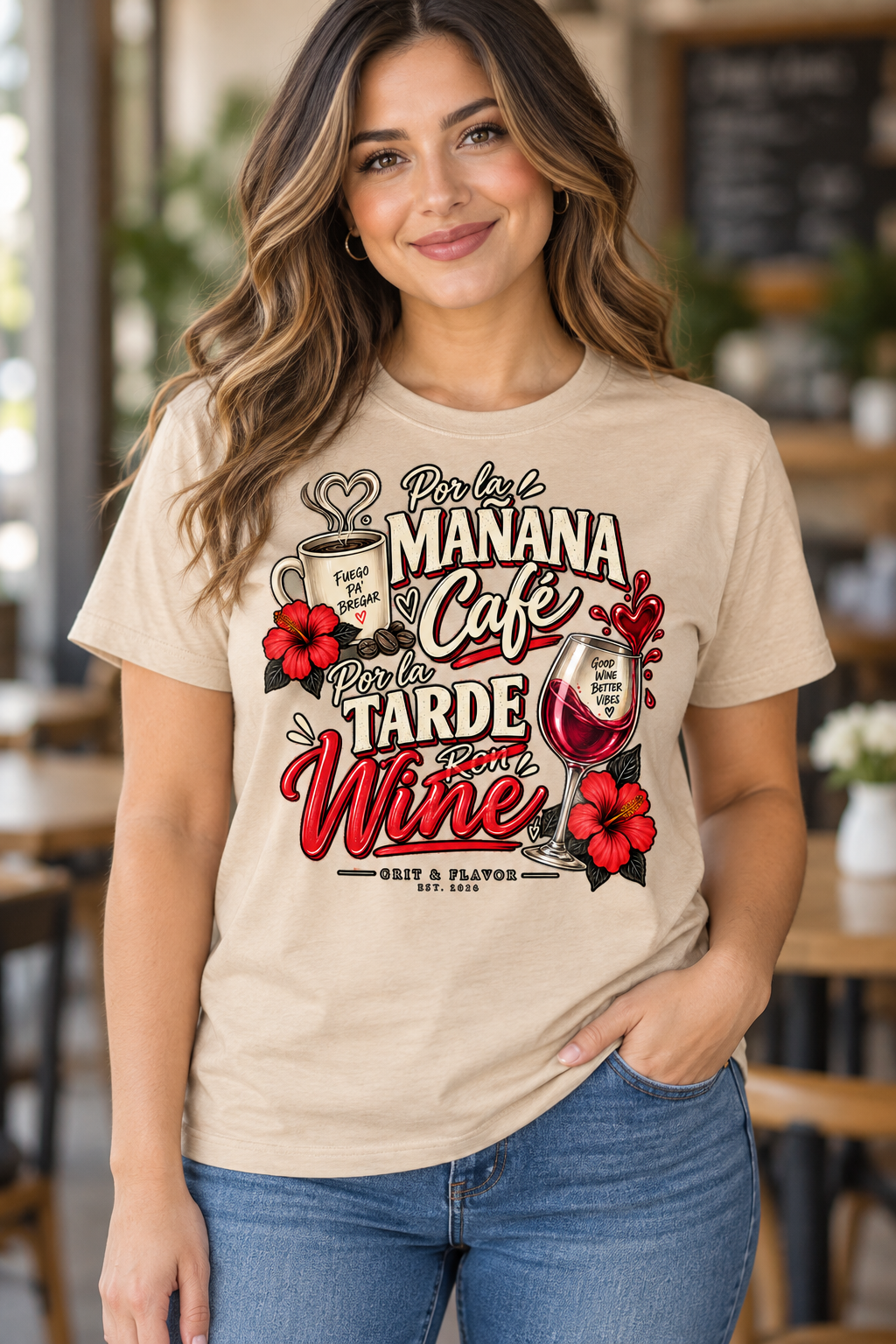 Por la Mañana Café, Por la Tarde Wine T Shirt