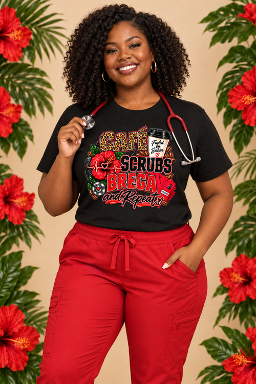 Café, Scrubs, Brega &amp; Repeat T-Shirt